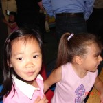 with classmate Abby
